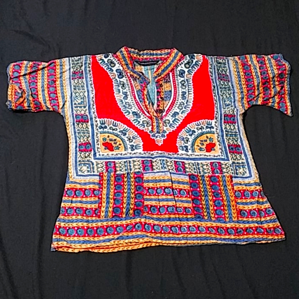 Indian print, multicolored tunic (M)